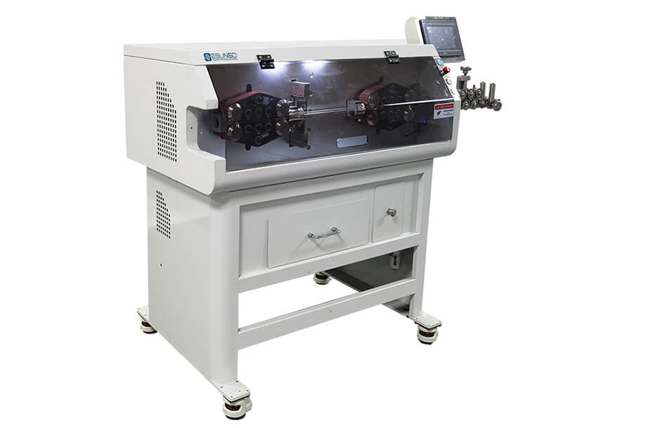 Large cable cut and strip machine